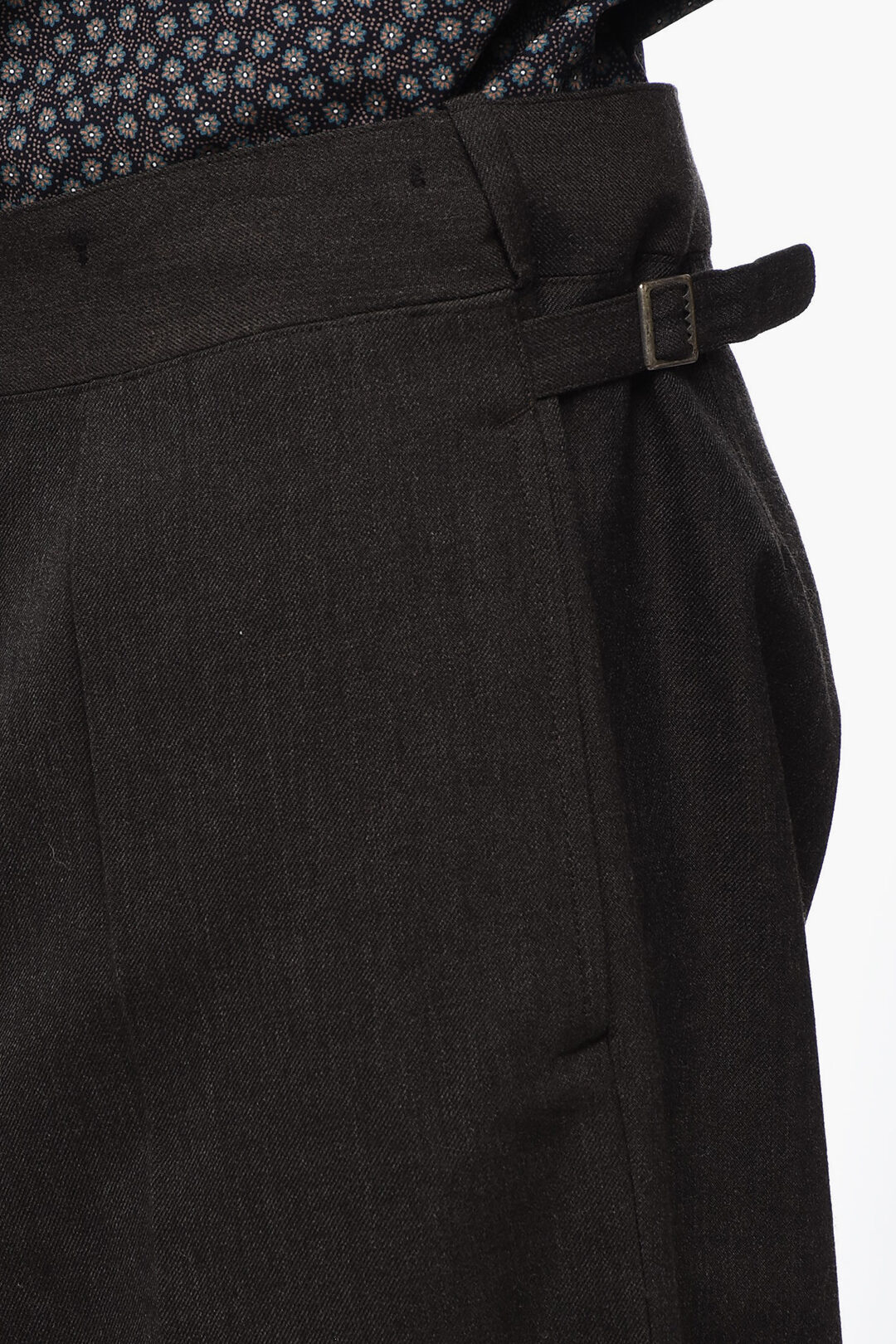 Maison Margiela MM0 Single-pleated Wide Leg Wool Pants men