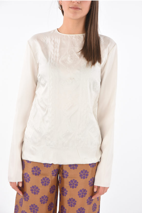 Maison Margiela Mm0 Top With Embossed Pattern In White