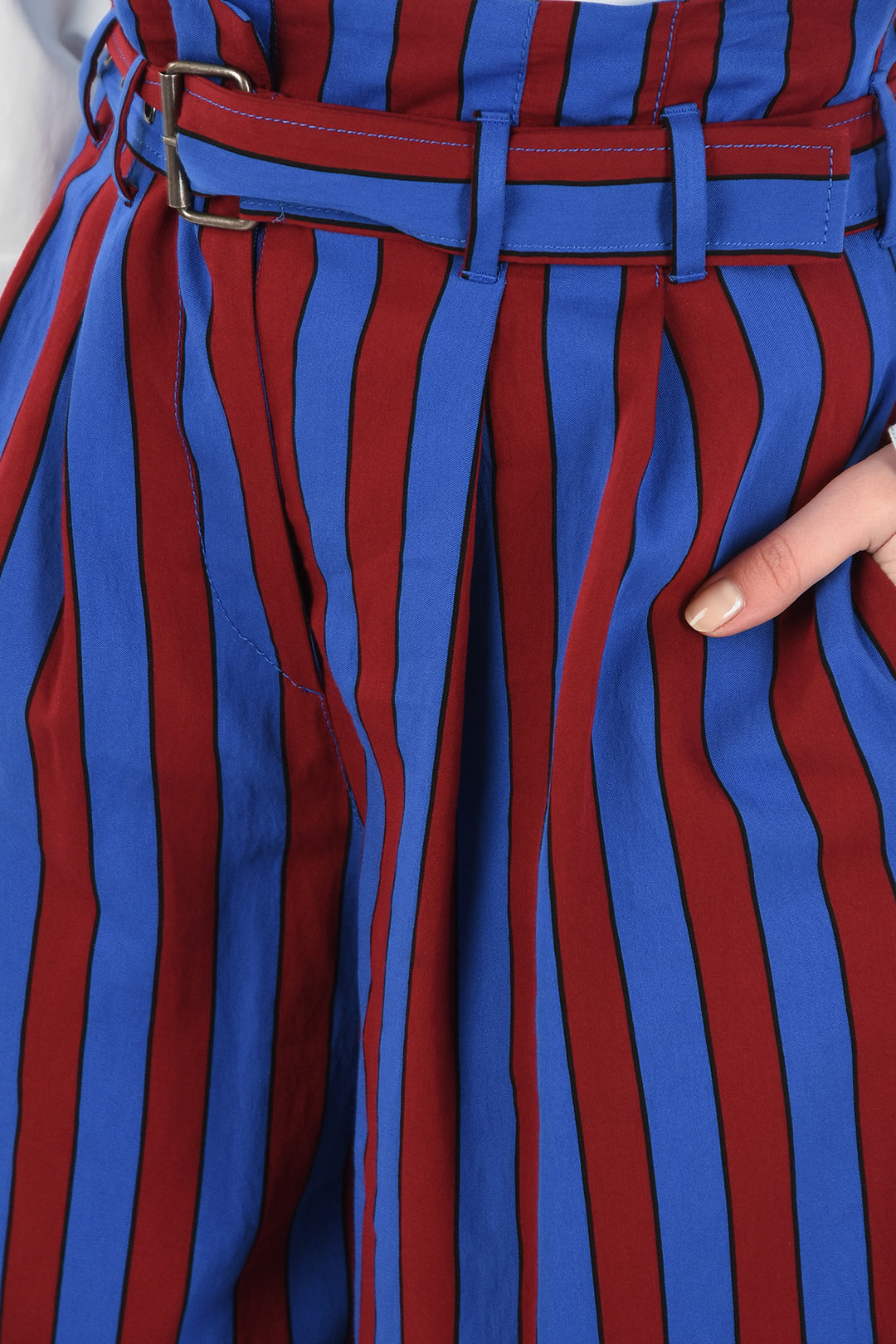 MM1 Awning Striped Palazzo Pants with Belt