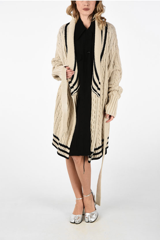 Maison Margiela MM1 Cable Knit Wrap Dress with Belt women