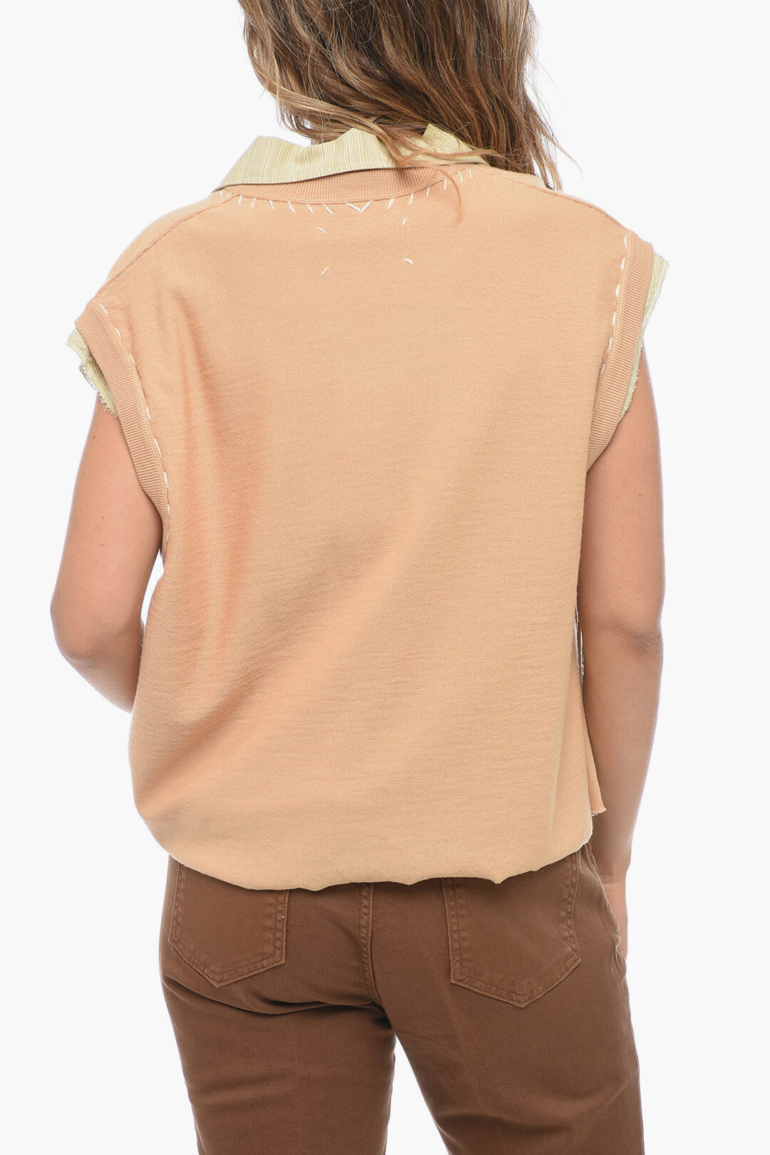 Maison Margiela MM1 Double-layered Vest with Geometric Motif