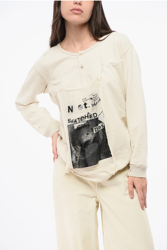 Maison Margiela Mm1 Mm10 2 Buttons Crew-neck Sweatshirt