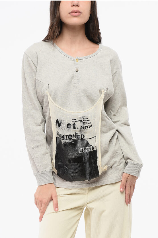 Maison Margiela Mm1 Mm10 2 Buttons Crew-neck Sweatshirt