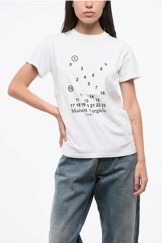 Maison Margiela Mm1 Mm10 Cotton Crew-neck T-shirt With Contrasting Monogram