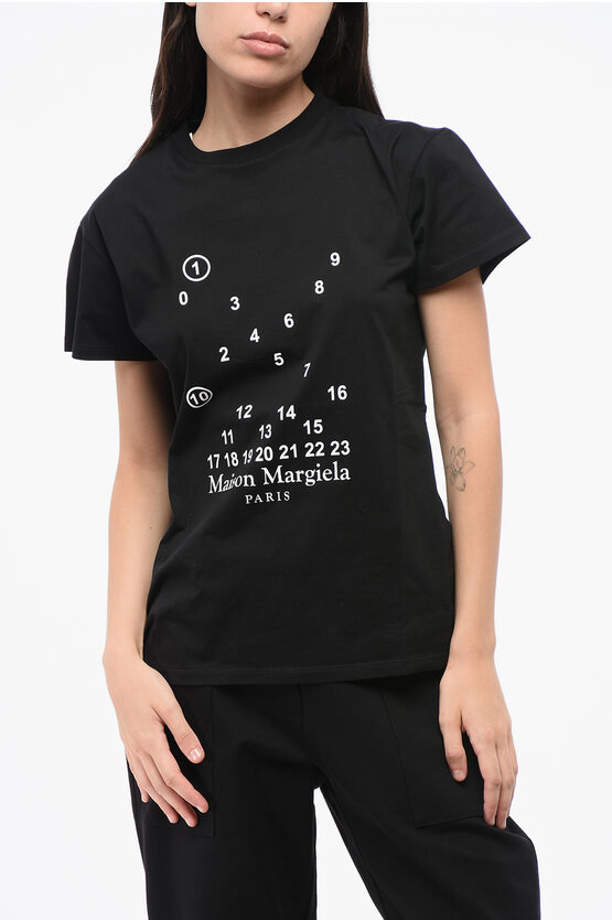 Maison Margiela Mm1 Mm10 Cotton Crew-neck T-shirt With Contrasting Monogram