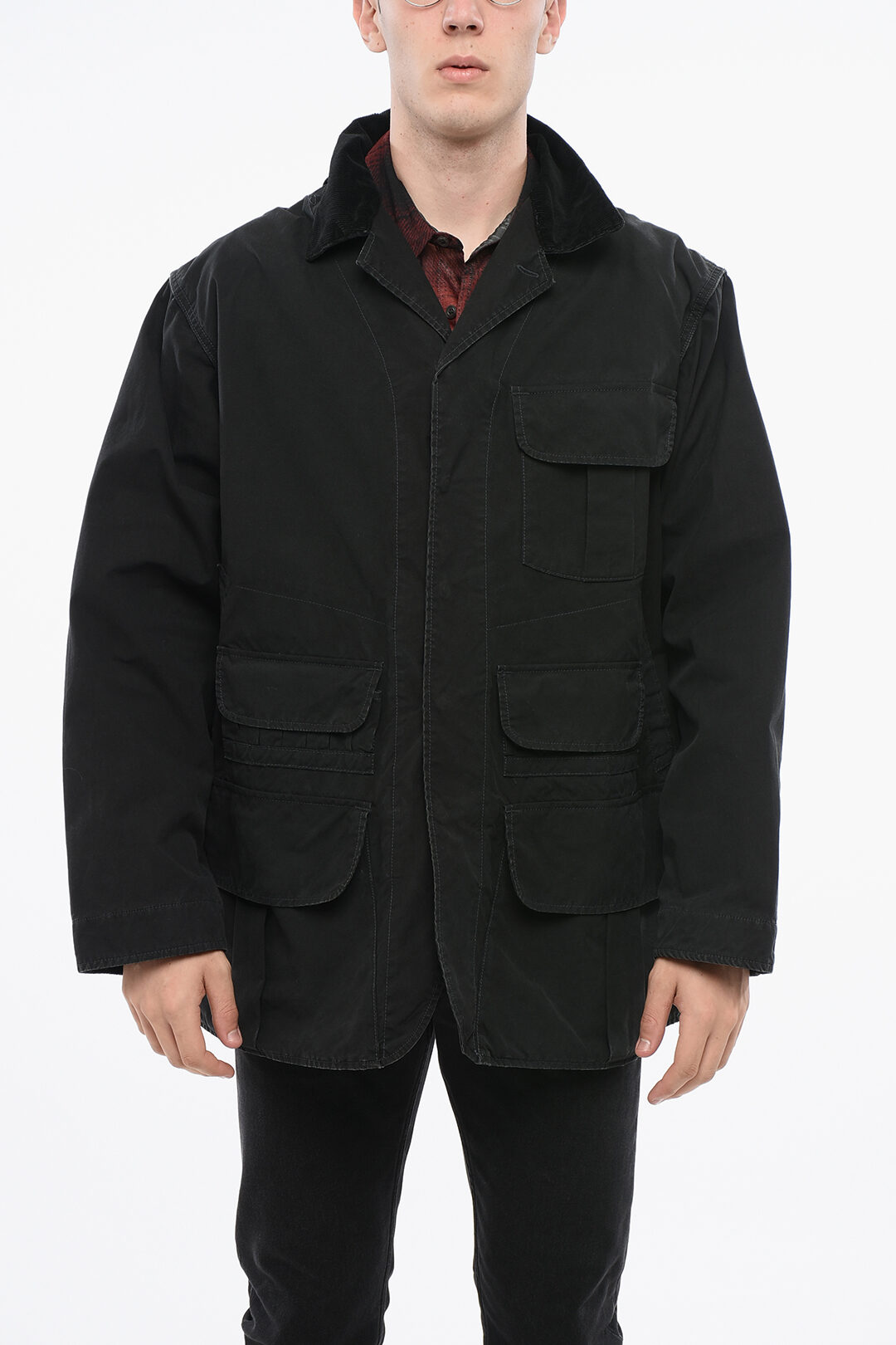 Maison Margiela MM1 MM10 Cotton Utility Jacket with Velvet Collar