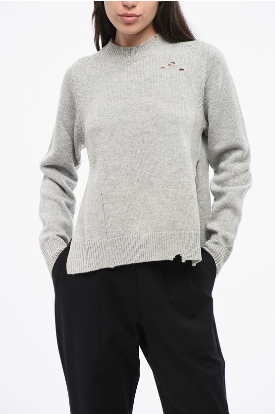 Maison Margiela Mm1 Mm10 Distressed Effect Wool Sweater