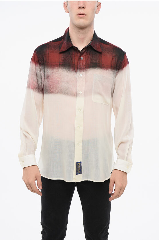Maison Margiela Mm1 Mm10 Gradient Effect Wool Casual Shirt In Neutral