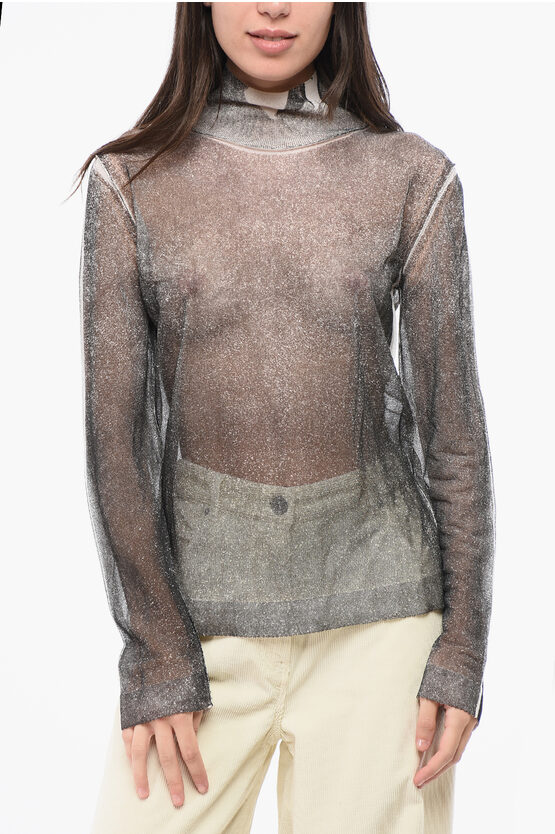 Maison Margiela Mm1 Mm10 Turtleneck Silk Lightweight Sweater
