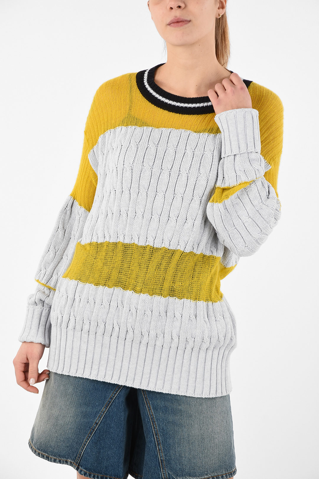 oversized cable knit cardigan