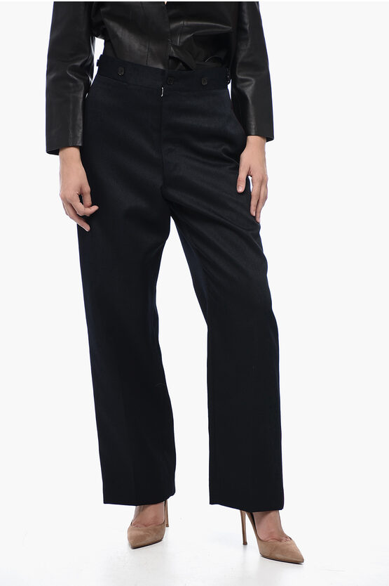 Shop Maison Margiela Mm1 Straight-leg Pants With Half Belt