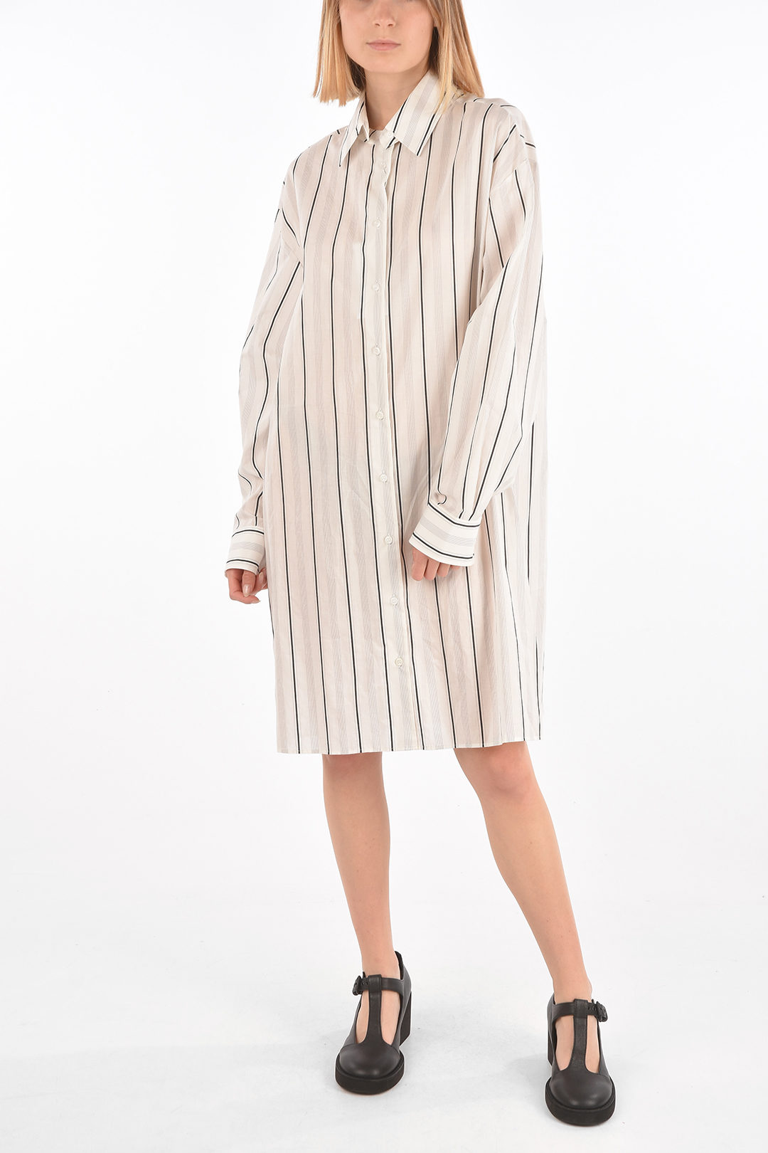 Maison Margiela MM1 striped shirt dress women - Glamood Outlet