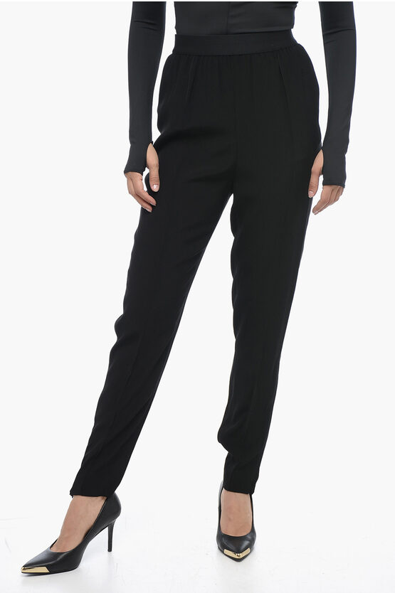 Shop Maison Margiela Mm1 Tapered Fit Pants With Elastic Waistband