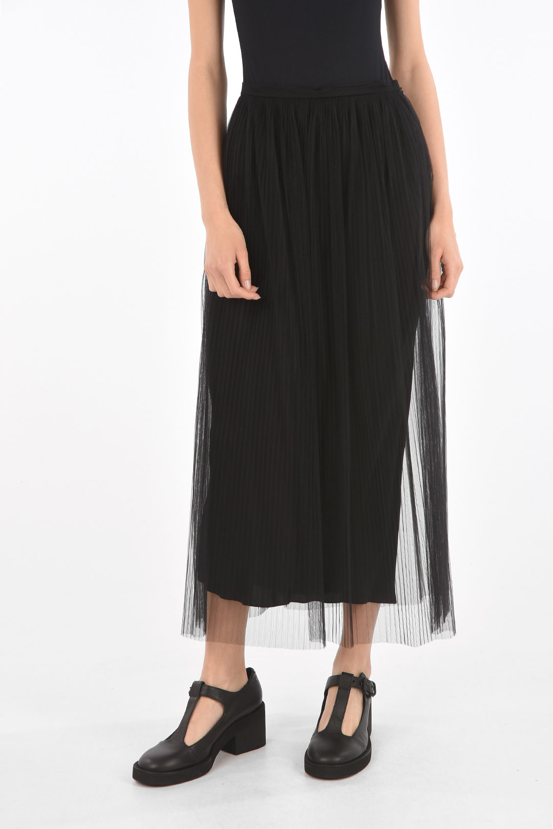 Tulle pleated 2024 maxi skirt