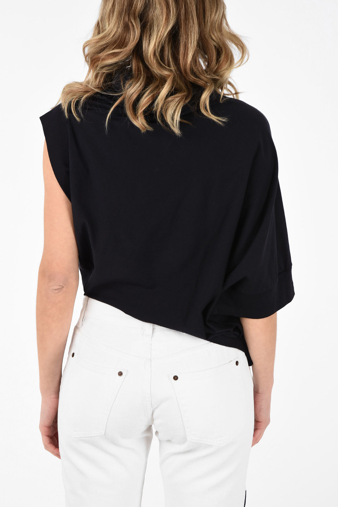 Maison Margiela MM1 Turtleneck Asymmetrical T-shirt women