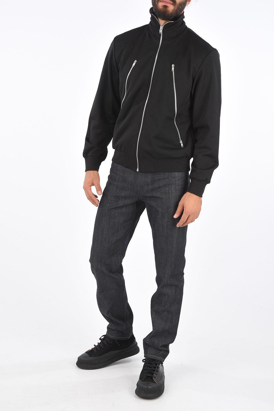 Maison Margiela MM10 2 Side Zips Turtleneck Sweater with Central