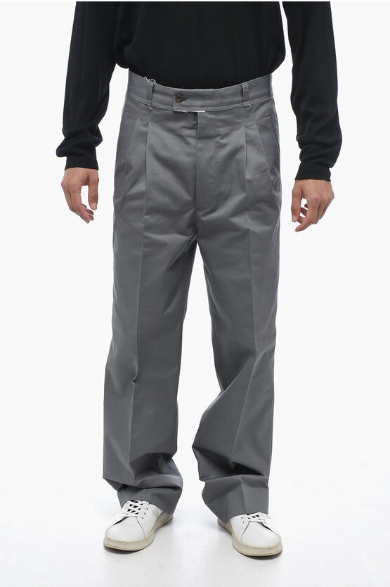 Shop Maison Margiela Mm10 Double-pleated Straight Fit Chinos Pants