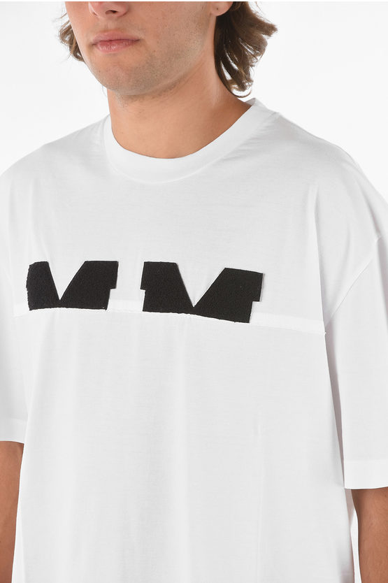 【関税&送料込】Maison Margiela Crewneck T-Shirt Maison Margiela logo-print Cotton T-shirt | Black | FARFETCH