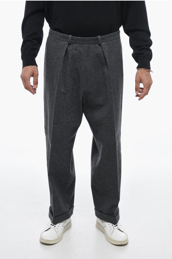 Shop Maison Margiela Mm10 Single-pleated Wool Blend Chinos Pants