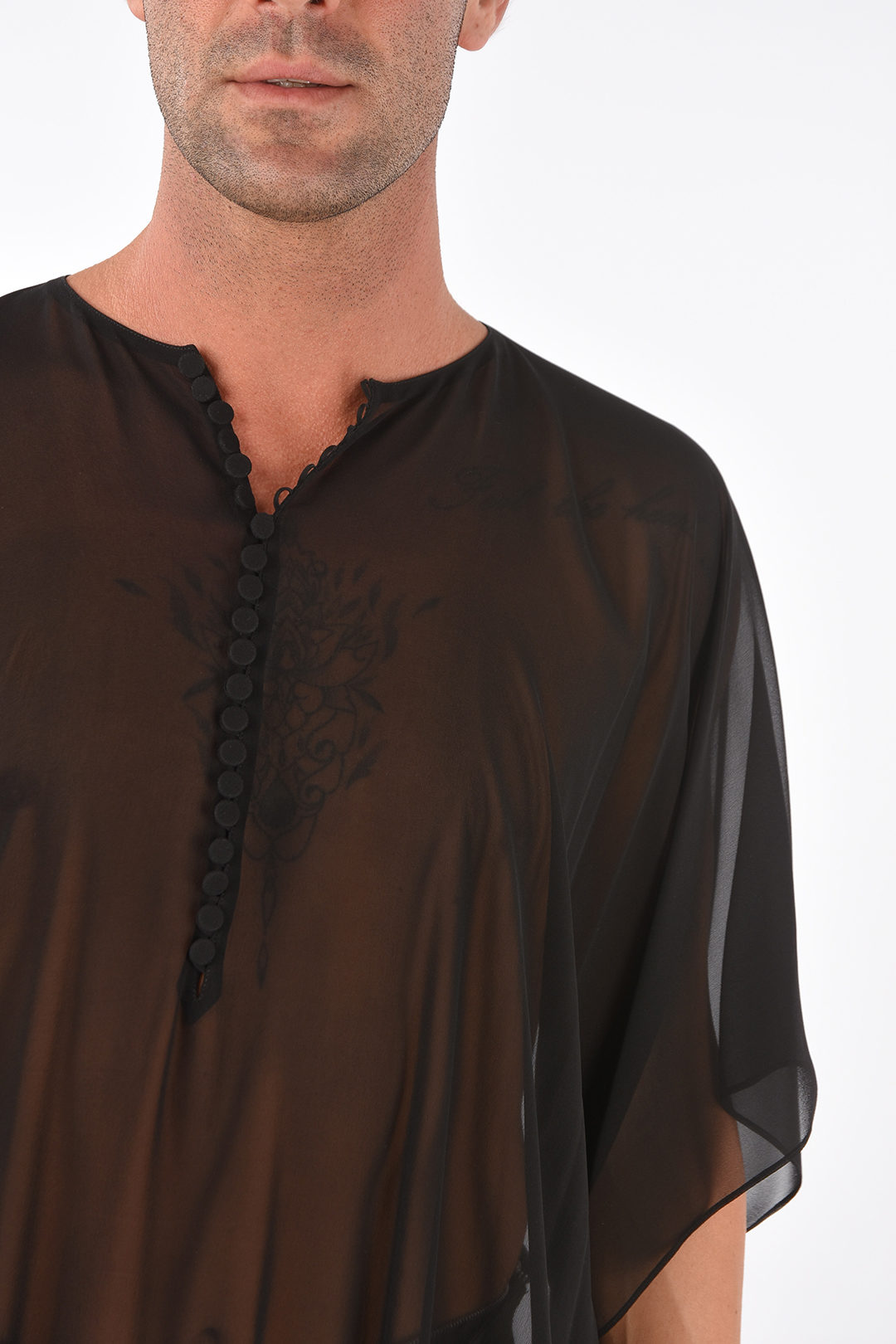 Maison Margiela MM10 tunica in seta trasparente uomo Glamood Outlet