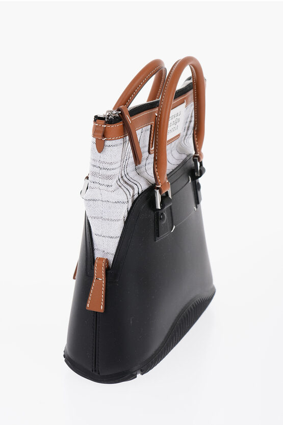 MM11 Borsa a Mano 5AC in Gomma con Rifiniture in Pelle