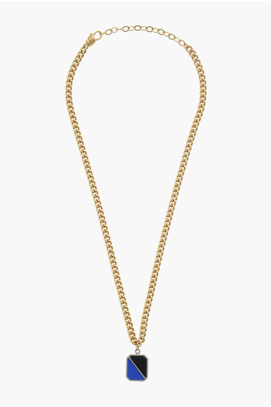 Maison Margiela Mm11 Chain Necklace With Pendant In Gold