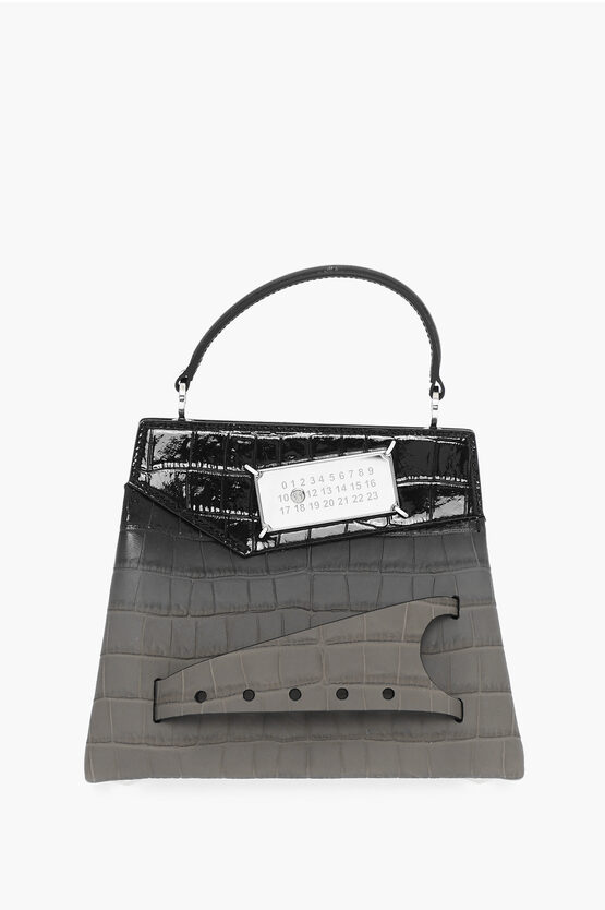 Maison Margiela Mm11 Crocodile Effect Leather Snatched Handbag