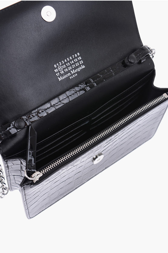 Maison Margiela MM11 crocodile print leather wallet women 