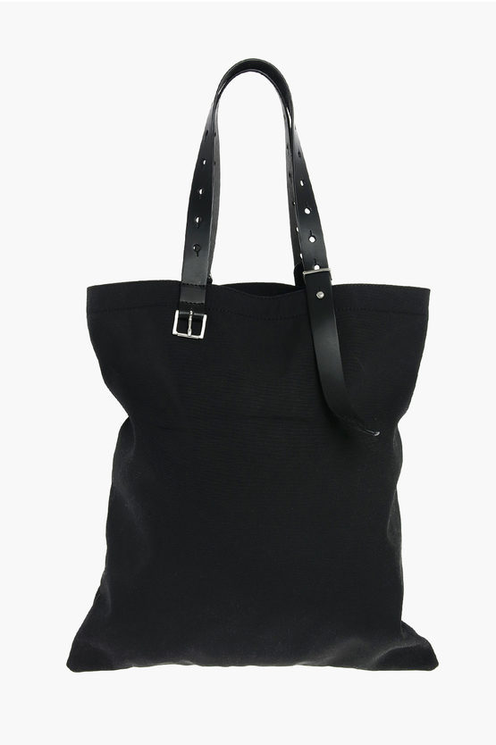 Maison Margiela Mm11 Fabric Shopper Bag With Leather Details