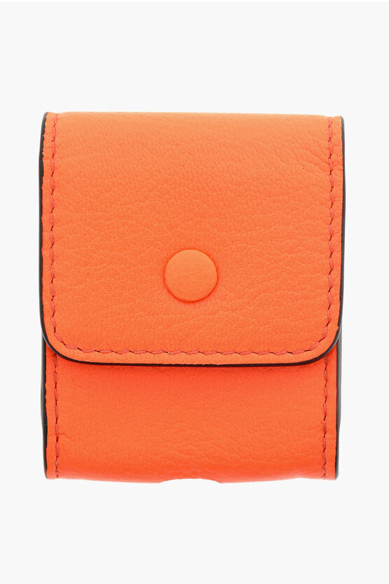 Maison Margiela Mm11 Fluo Leather Airpods Case In Orange