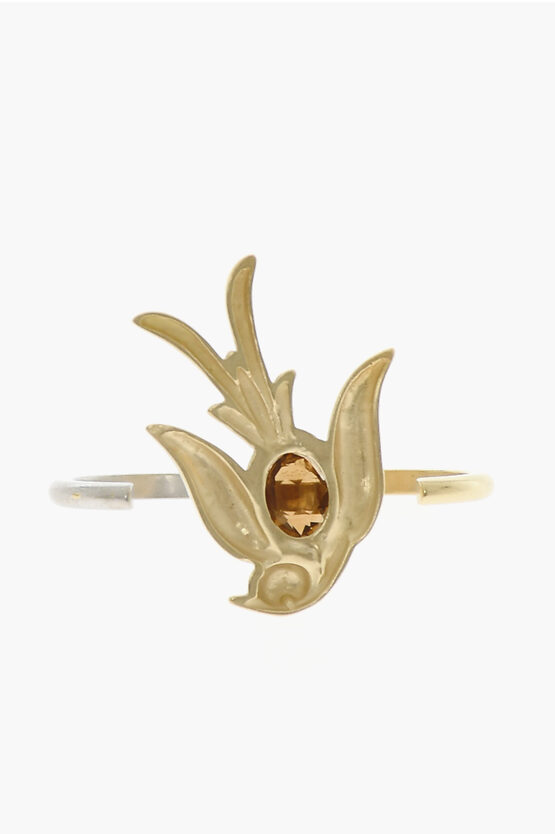 Shop Maison Margiela Mm11 Golden-effect Brass Double Rings