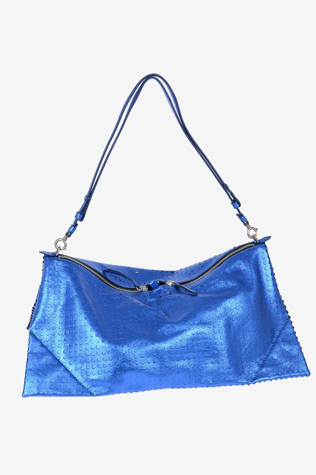 metallic leather bag