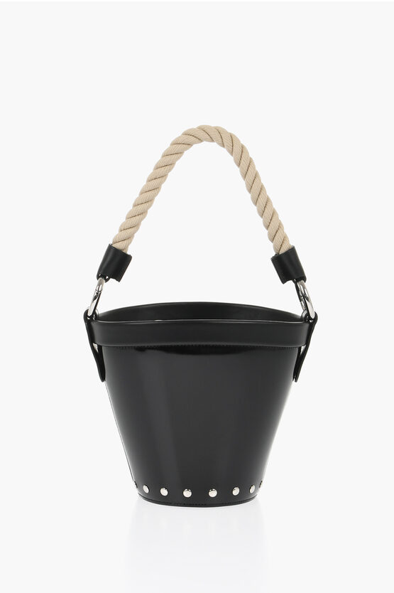 Maison Margiela Mm11 Patent Letaher Bucket Bag With Removable Strap