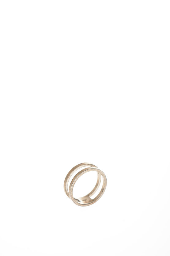 アクセサリー Maison Martin Margiela 11 Double Ring Maison Margiela MM11 silver double ring men - Glamood Outlet