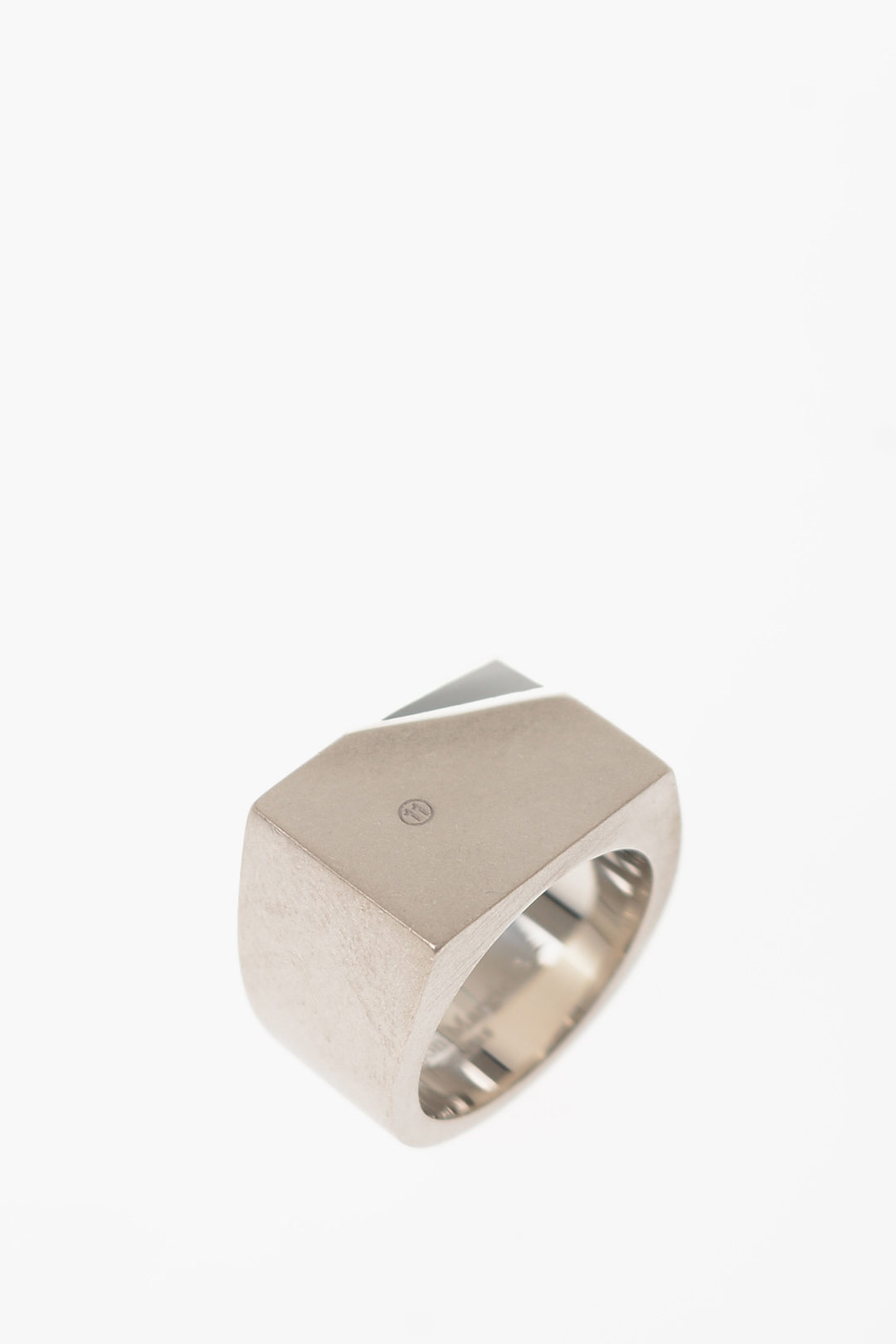 Maison Margiela MM11 Silver ring with geometric faceteed men - Glamood  Outlet