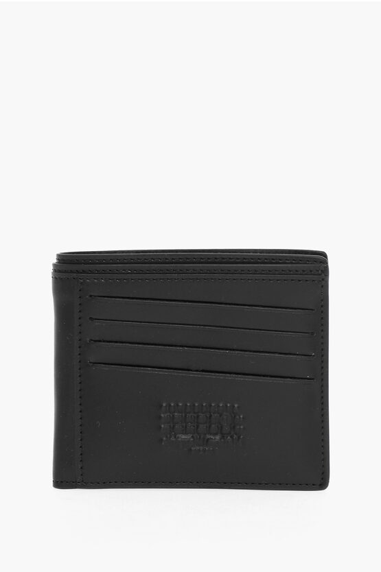 Maison Margiela Mm11 Solid Color Leather Wallet In Black