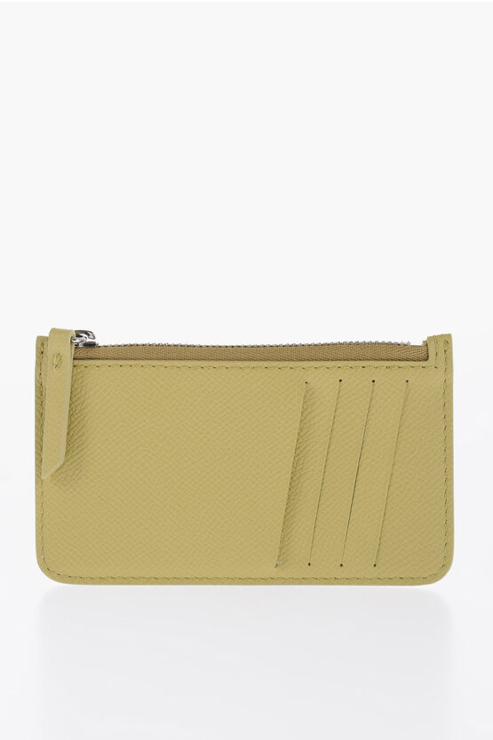 Shop Maison Margiela Mm11 Solid Color Textured Leather Card Holder