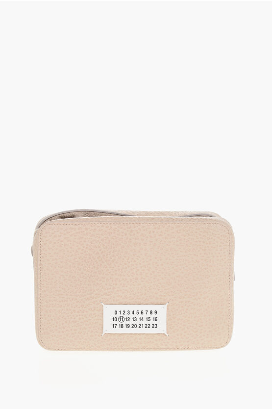 Maison Margiela Mm11 Textured Leather 5a Crossbody Bag With Canvas Detail