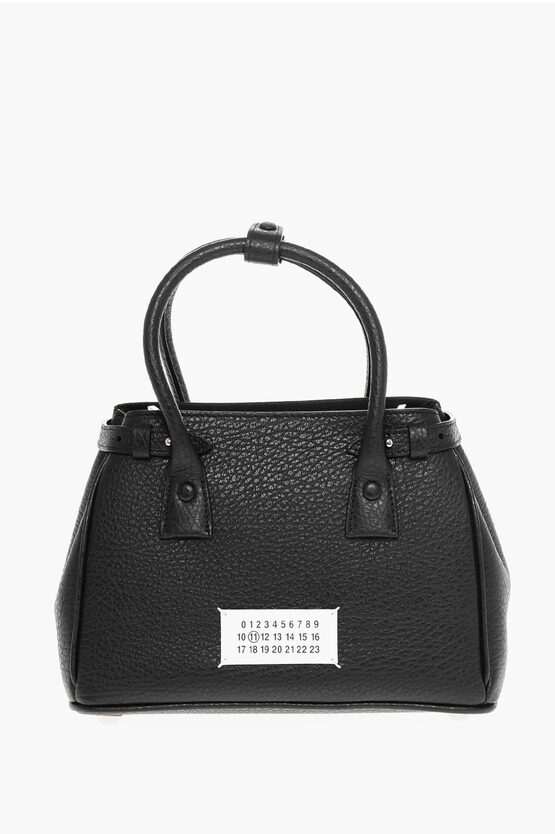 Maison Margiela Mm11 Textured Leather 5ac Bag With Canvas Detail
