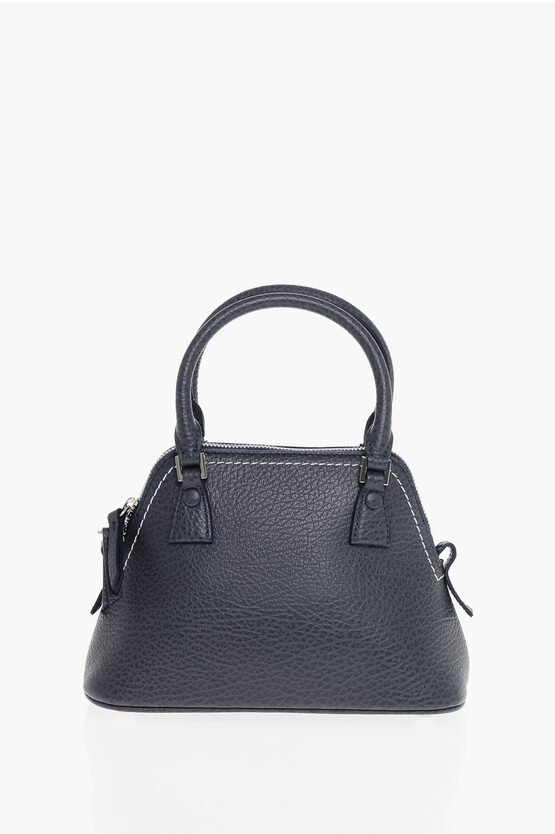 Maison Margiela Mm11 Textured Leather 5ac Crossbody Bag With Canvas Detail