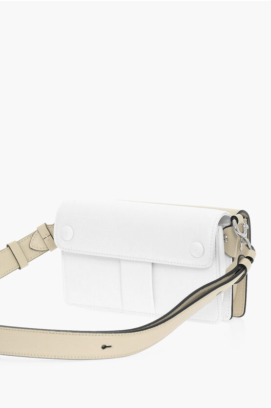 MM11 Textured Leather And Cotton Shoulder Bag