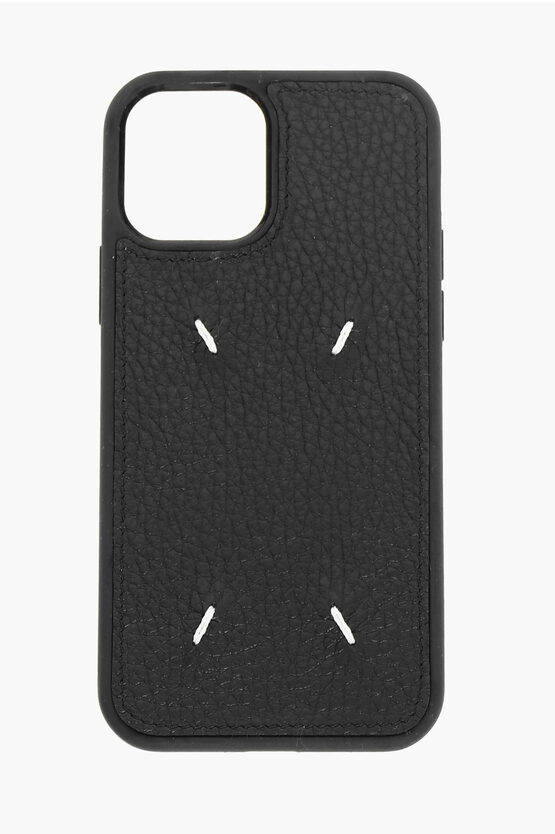Maison Margiela Mm11 Textured Leather Iphone 12 Pro Case In Black