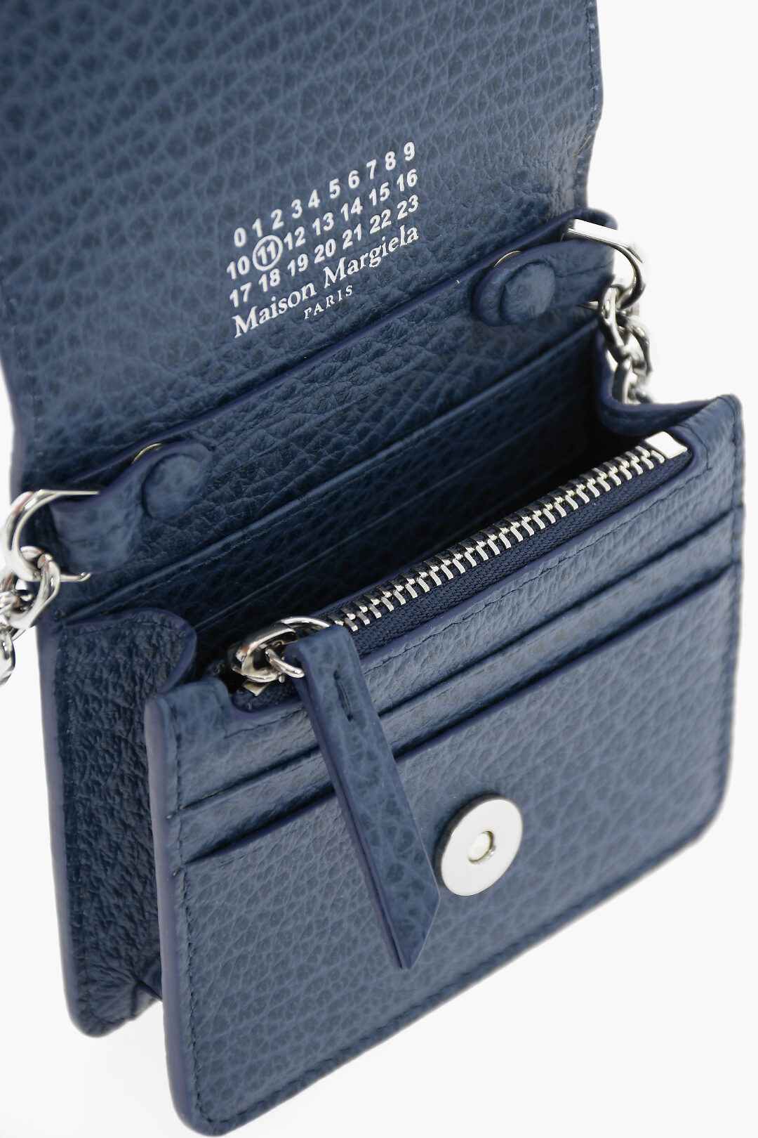 Maison Margiela MM11 Textured Leather Wallet with Chain