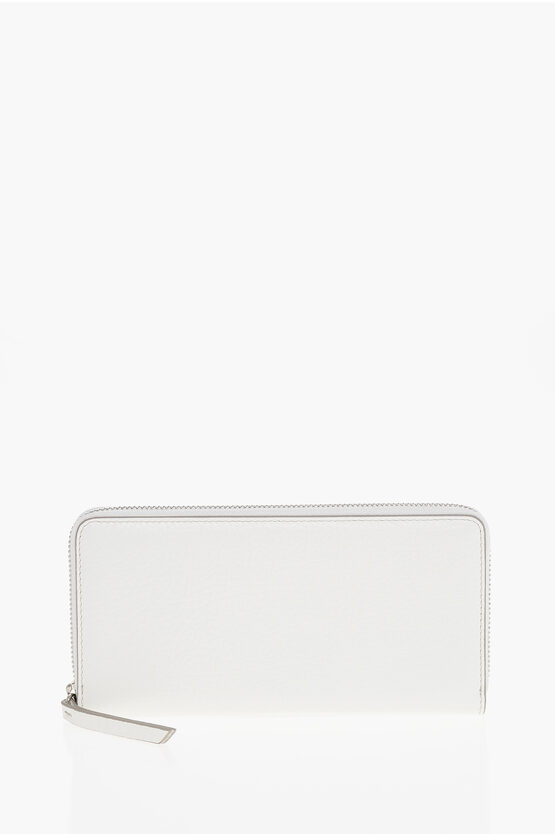 Maison Margiela Mm11 Textured Leather Wallet With Zipped Closure