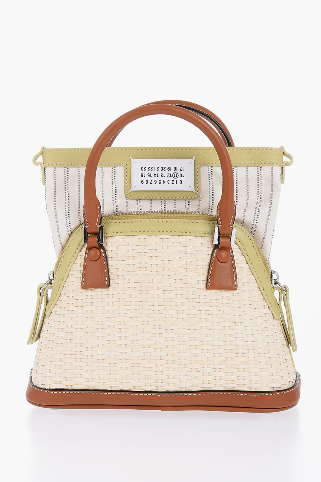 Maison Margiela MM11 Woven Rafia Bag with Contrasting Detail