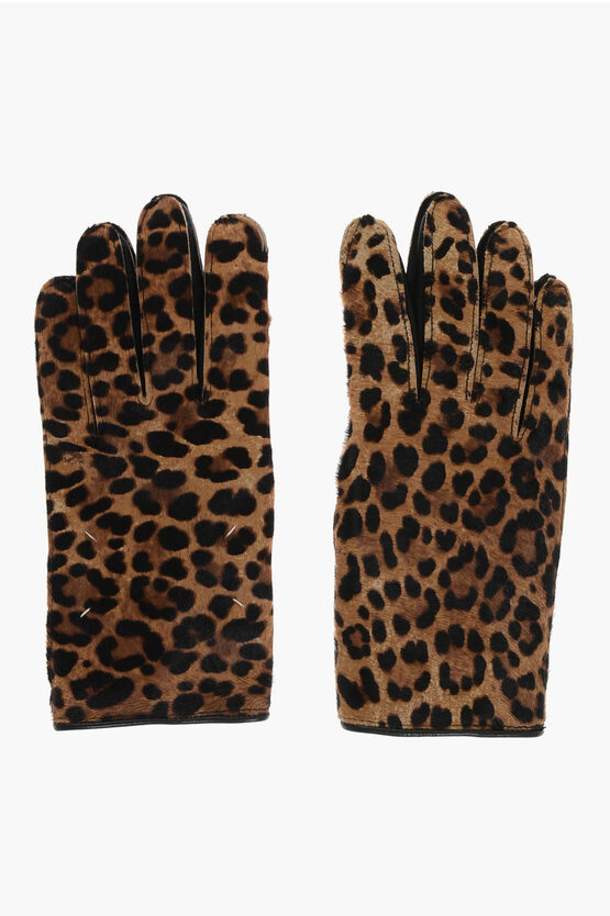 Maison Margiela Mm14 Animal Motif Leather Glovers