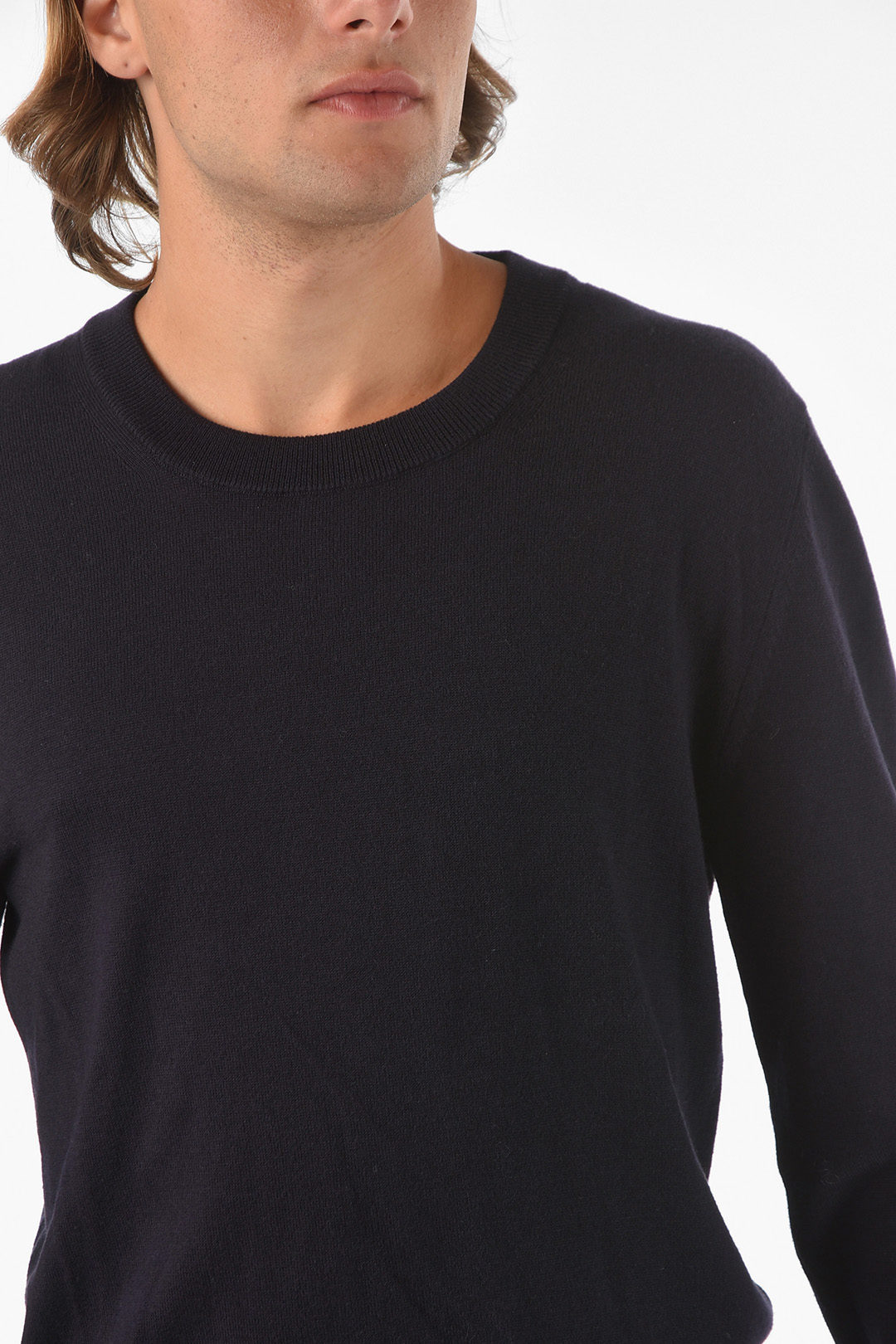 Maison Margiela MM14 Cotton and Wool Sweater with Suede Maison Margiela MM14 Cotton and Wool Sweater with Suede