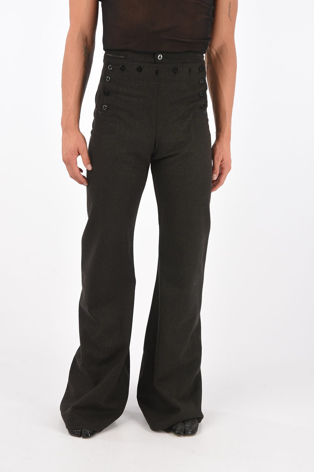 Men's Bootcut Wool Trousers