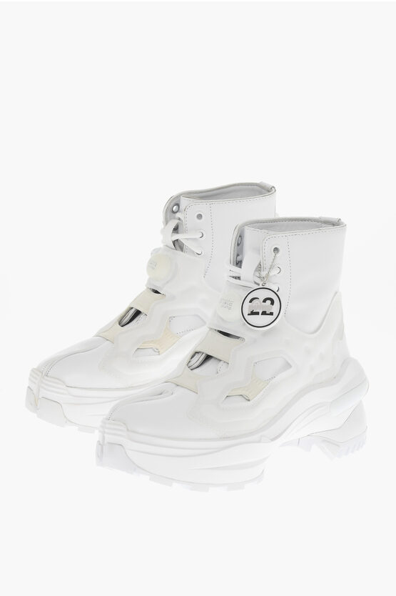 Maison Margiela Mm2 X Reebok Lace-up Unisex Tabi Booties With Inflatable Det In White