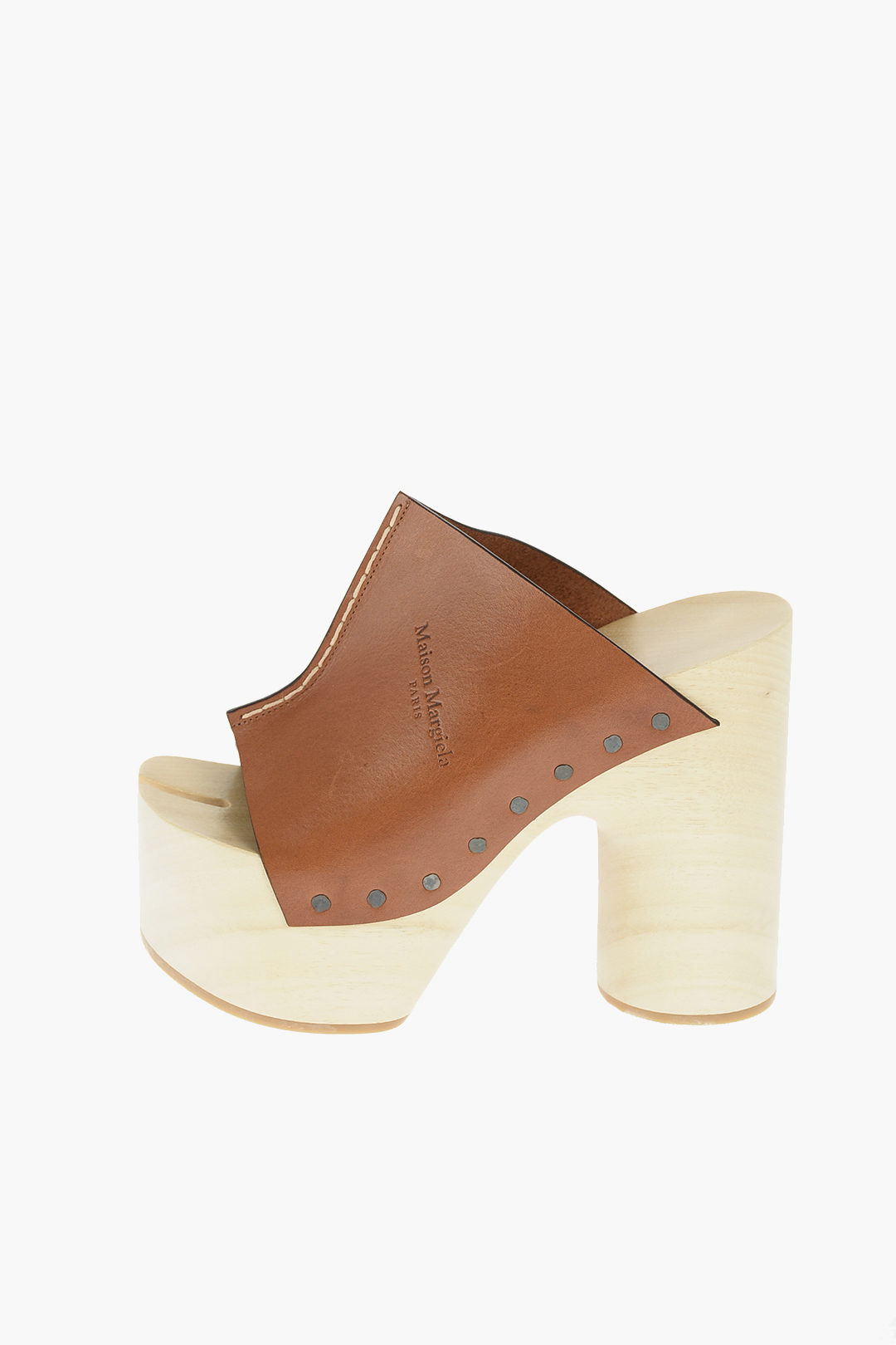 Maison Margiela MM22 13cm leather tabi mules with plateau